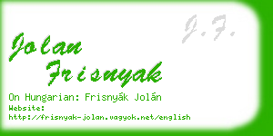 jolan frisnyak business card